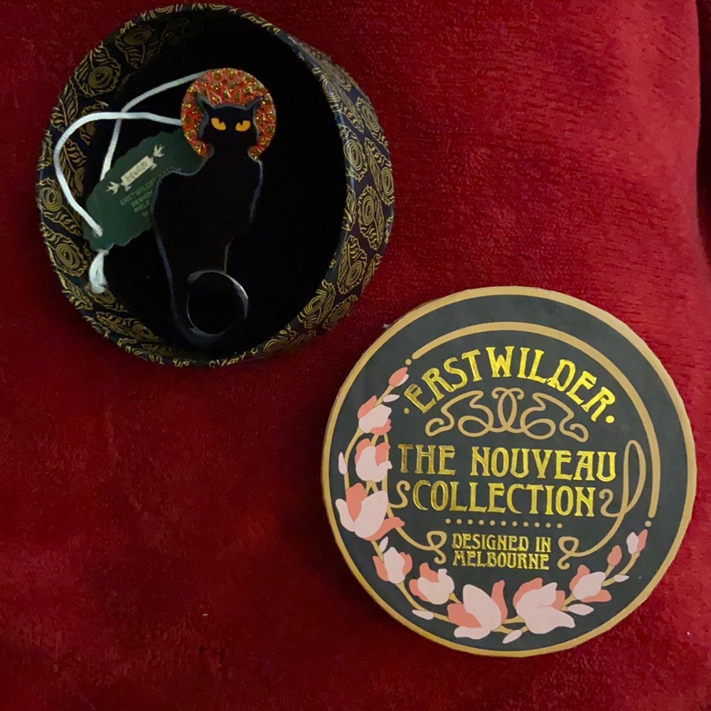Erstwilder Chat Noir Art Nouveau Brooch SOLD OUT